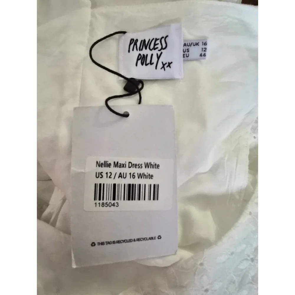 Princess Polly‎ Nellie Anglaise Maxi Dress Blue Size US 12 New